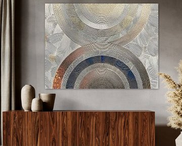 Abstracte vormen - Halve Cirkels op structuur achtergrond van Studio Pieternel