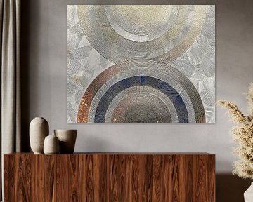 Abstracte vormen - Halve Cirkels op structuur achtergrond van Studio Pieternel