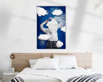 Met Jouw Hoofd in de Wolken - ADHD Kunstwerk | Unieke Wanddecoratie voor Thuis of Kantoor van Elianne van Turennout