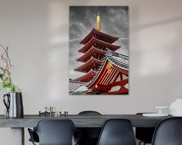 Prachtige pagode van de Senso-ji tempel in Tokio | colourkey van Melanie Viola