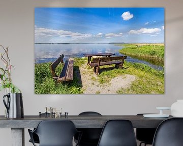 Bank aan het Achterwasser bij Warthe op het eiland Usedom van Rico Ködder