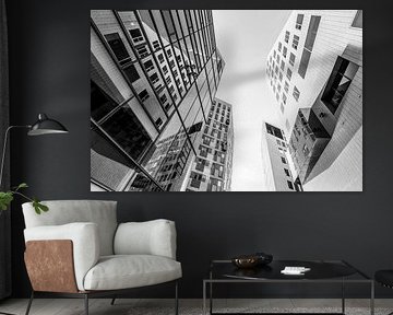 Modern architecture in IJdock in Amsterdam - monochrome by Werner Dieterich
