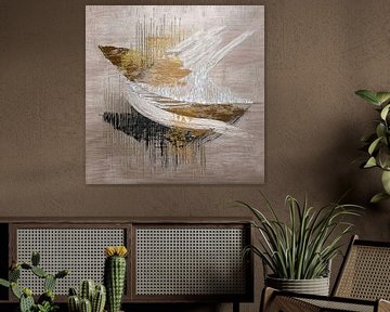 WabiSabi/Japandi  Art - Structuren en lijnen op linnen van Studio Pieternel