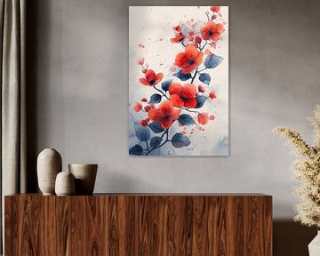 Elegant Flowers in Modern Botanical Style by Steinfox Art