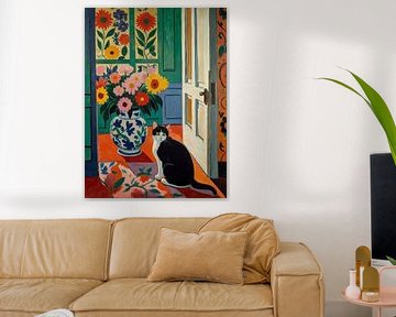 Kat met kaars Stijl Henri Matisse