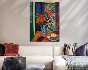 Tisch mit Blumen Stil Henri Matisse