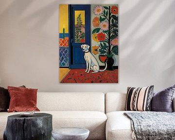 Hund in einem Zimmer Stil Henri Matisse