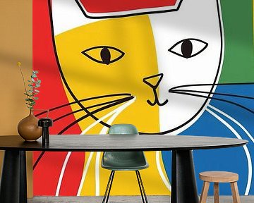 Kat Aan De Muur Stijl Abstract