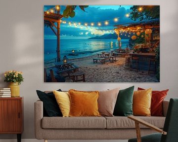 Photo of a beach bar at sunset by BowiScapes abstract and digital art