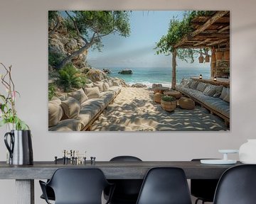 Photo of a beach lounge bar overlooking the sea by BowiScapes abstract and digital art