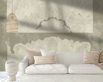 Batik in light taupe and white. Neutral abstract pattern. by Dina Dankers