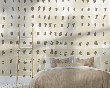Wabi-sabi pattern in brown on beige and white.