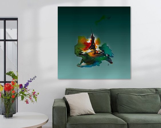 Voorbeeld van het werk in een kamer