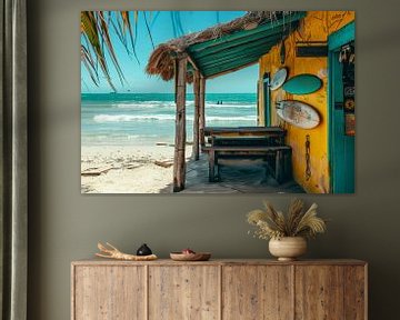 Photo of a colourful beach house by BowiScapes abstract and digital art