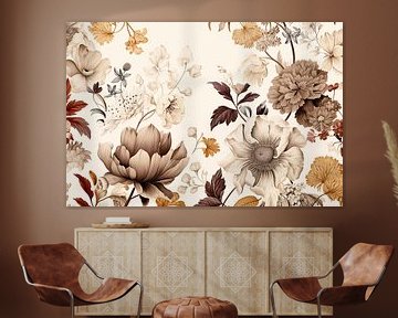 Vintage Bloemen patroon Abstract van Caroline Guerain