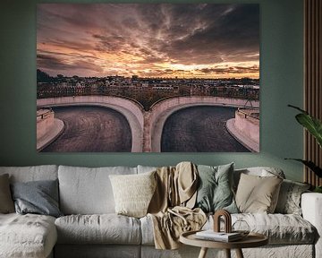 Dramatische zonsondergang Amsterdam! van Peter Haastrecht, van