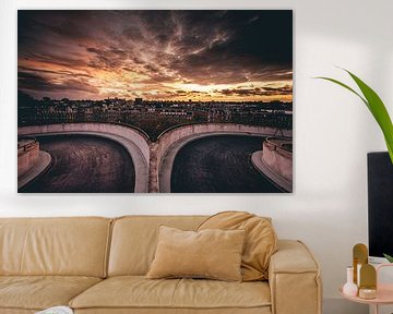 Dramatische zonsondergang Amsterdam! van Peter Haastrecht, van