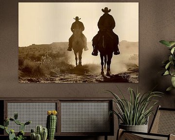 Cowboy and Horse Wall Art by Vlindertuin-Art