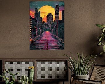 Stadsgezicht in Retro van Lae