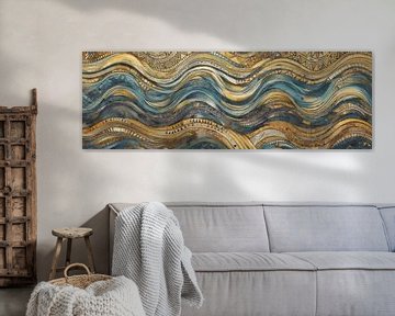 Gewellte blaue Patterns von Whale & Sons