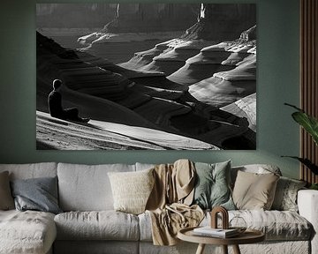 minimalist landscape in black and white