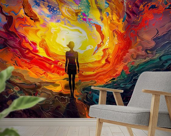 Voorbeeld van het werk in een kamer