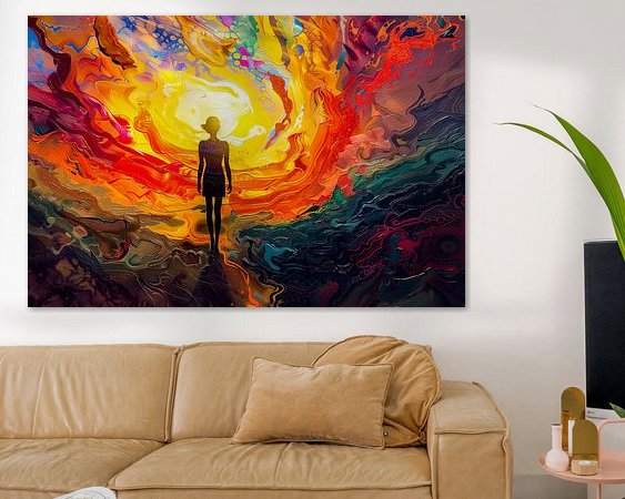Voorbeeld van het werk in een kamer