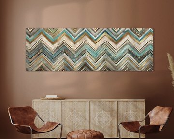 Türkisfarbenes Chevron-Design von Whale & Sons