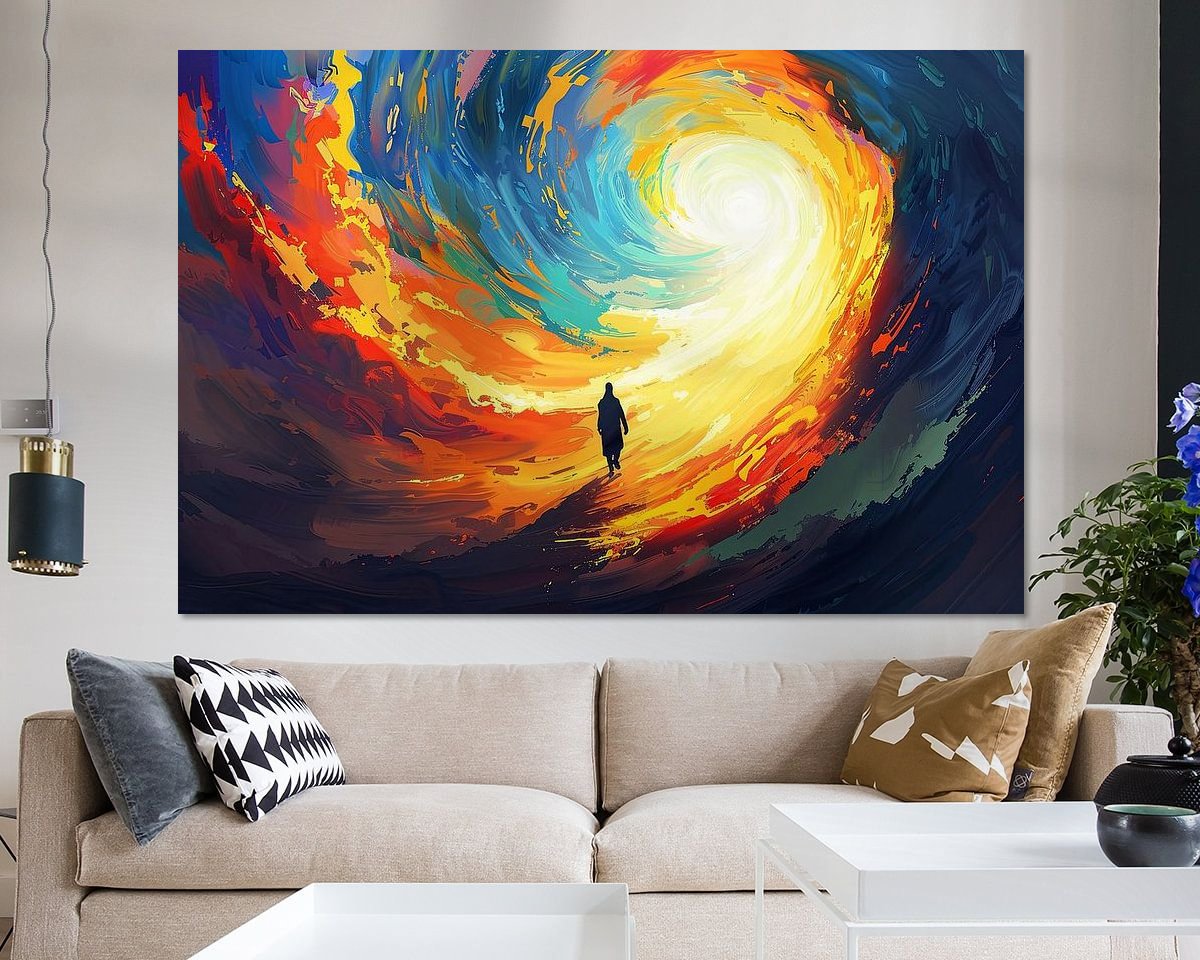 Voorbeeld van het werk in een kamer