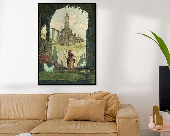 Voorbeeld van het werk in een kamer