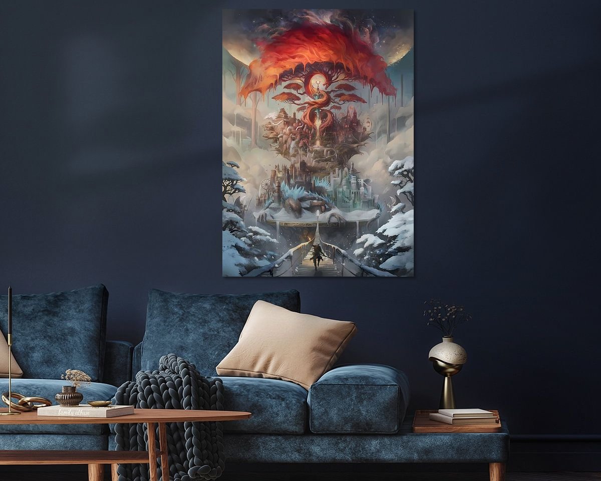 Voorbeeld van het werk in een kamer