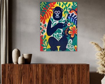 Gorilla in de jungle stijl Henri Matisse