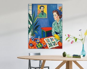Frau am Tisch Stil Henri Matisse