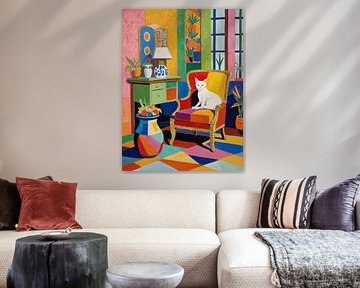Katze in einem Stuhl Stil Henri Matisse