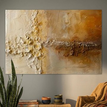 Abstract Painting in Earth Tones – Warm Wall Decoration