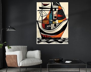 Zeilboot stijl abstract van TOAN TRAN