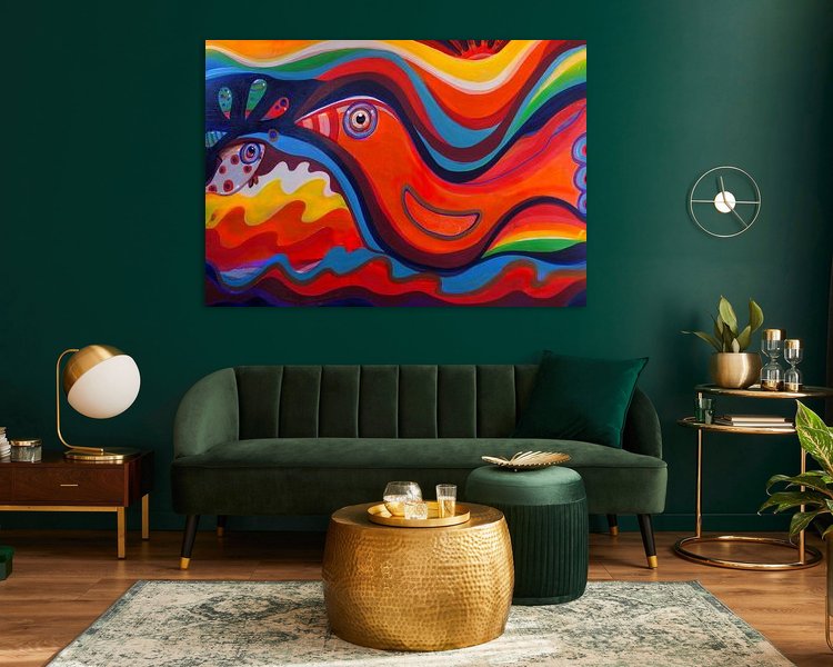 Voorbeeld van het werk in een kamer