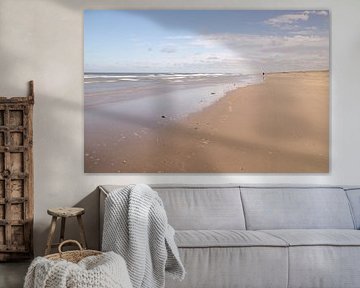 On the edge of sea and beach