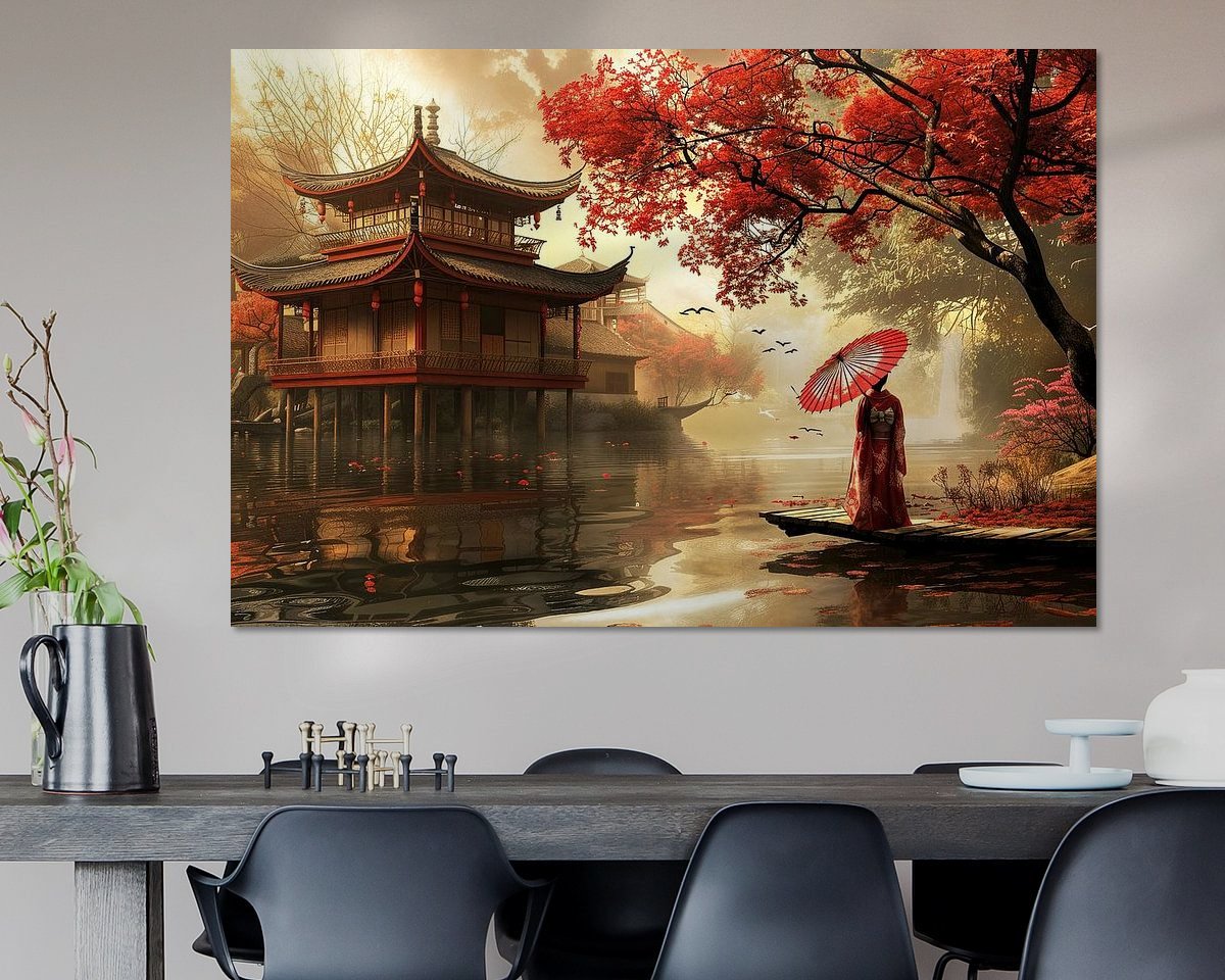 Voorbeeld van het werk in een kamer