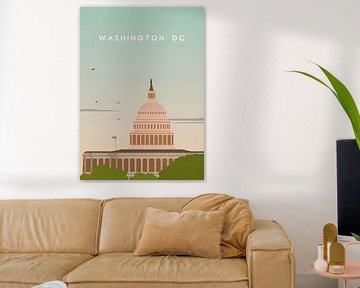 Washington DC Posterafdruk United States Capitol Muurkunst Capitol Hill Washington van FTM