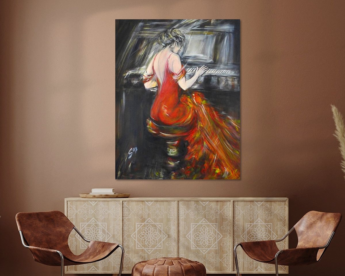 Voorbeeld van het werk in een kamer