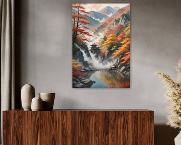 Rustig toevluchtsoord: Olieverfschilderij van Noboribetsu Onsen
