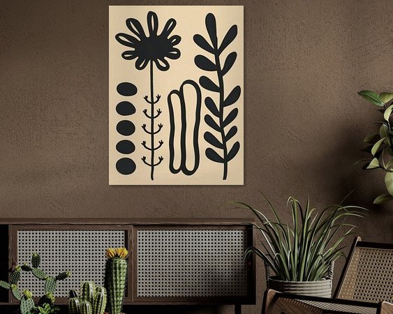 Voorbeeld van het werk in een kamer