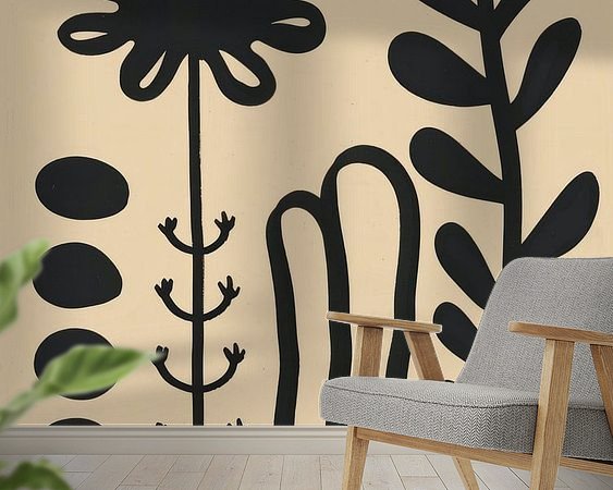 Voorbeeld van het werk in een kamer