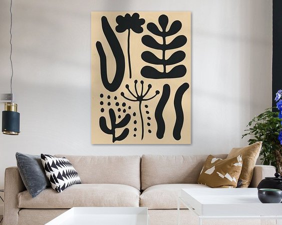 Voorbeeld van het werk in een kamer