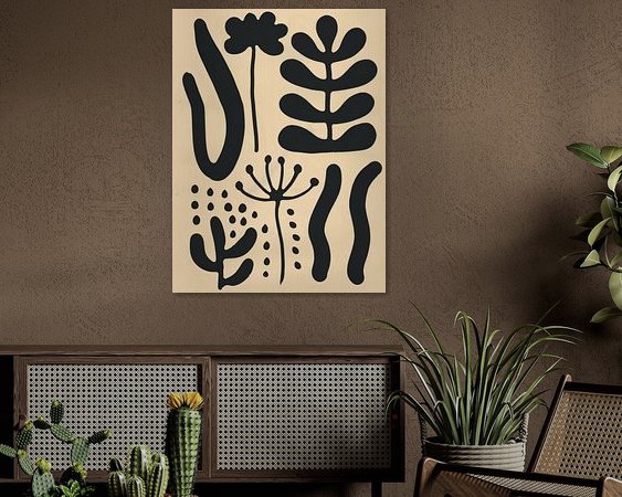 Voorbeeld van het werk in een kamer