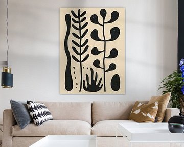 Bohemian stijl, moderne en abstracte vormen van Japandi Art Studio