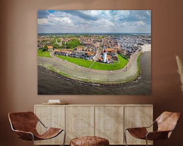 Urker luchtfoto van het voormalige eiland aan het IJsselmeer van Sjoerd van der Wal Fotografie