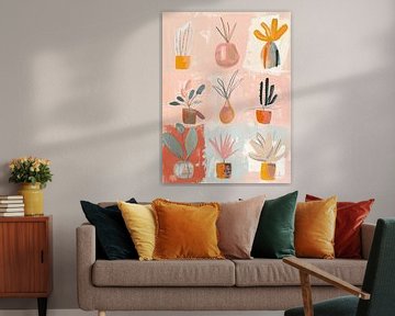 Cheerful botanical still lifes, illustration