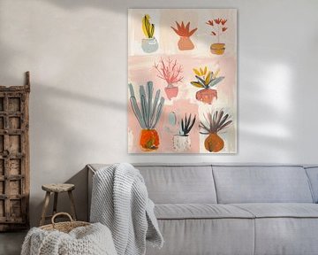 Cheerful botanical still lifes, illustration